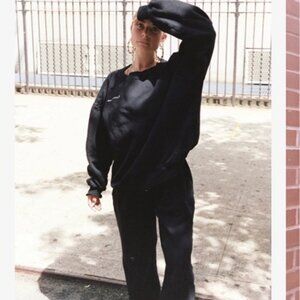 Heavy Manners Airport Sweatpants Sweatshirt Set in Black Medium